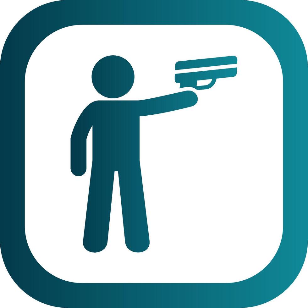 Policeman Holding Gun Glyph Gradient Round Corner Icon vector