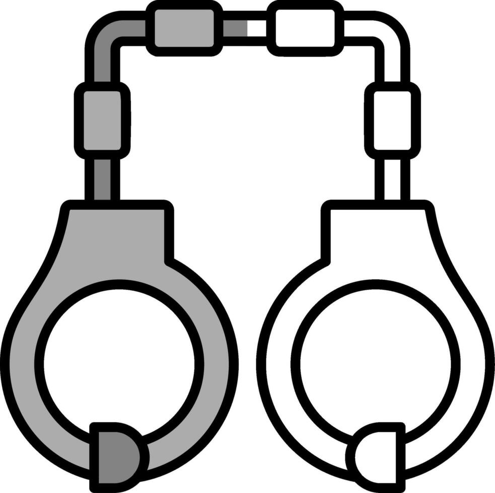 Handcuffs Filled Half Cut Icon vector