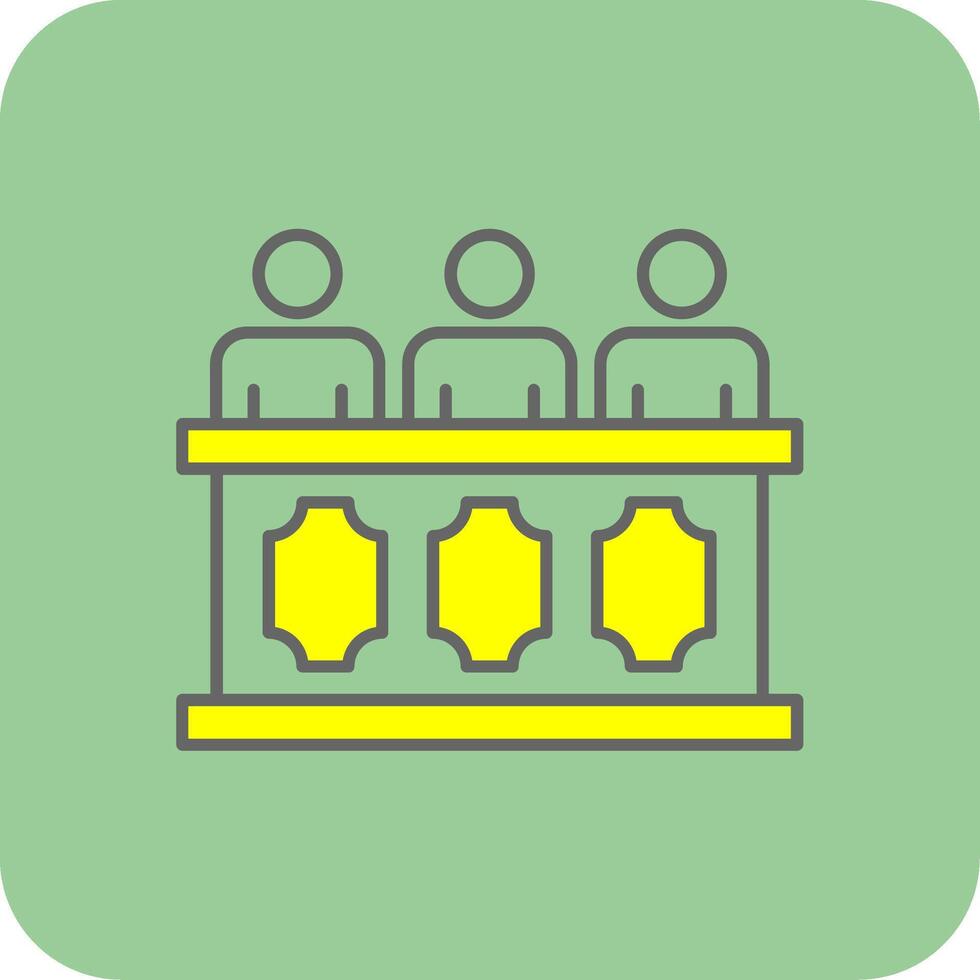Panel of judges Filled Yellow Icon vector