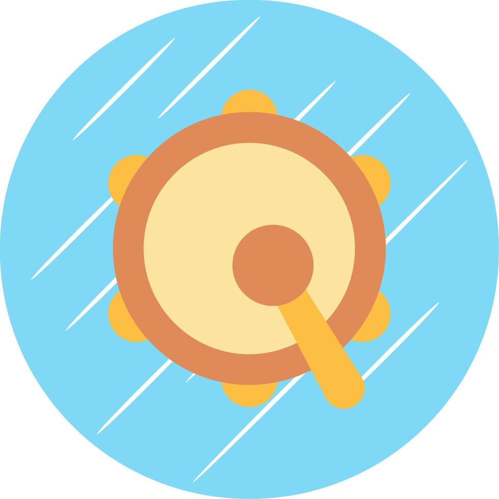 Tambourine Flat Blue Circle Icon vector