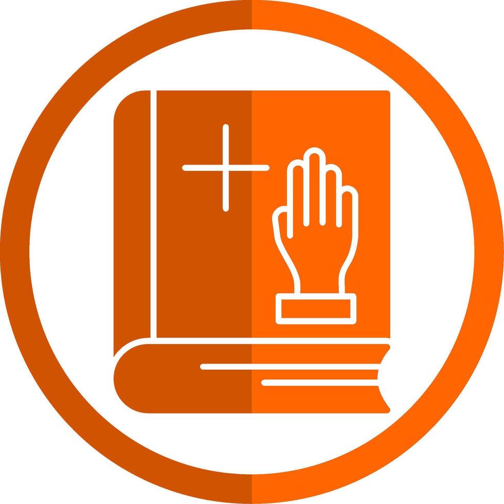 Oath Glyph Orange Circle Icon vector