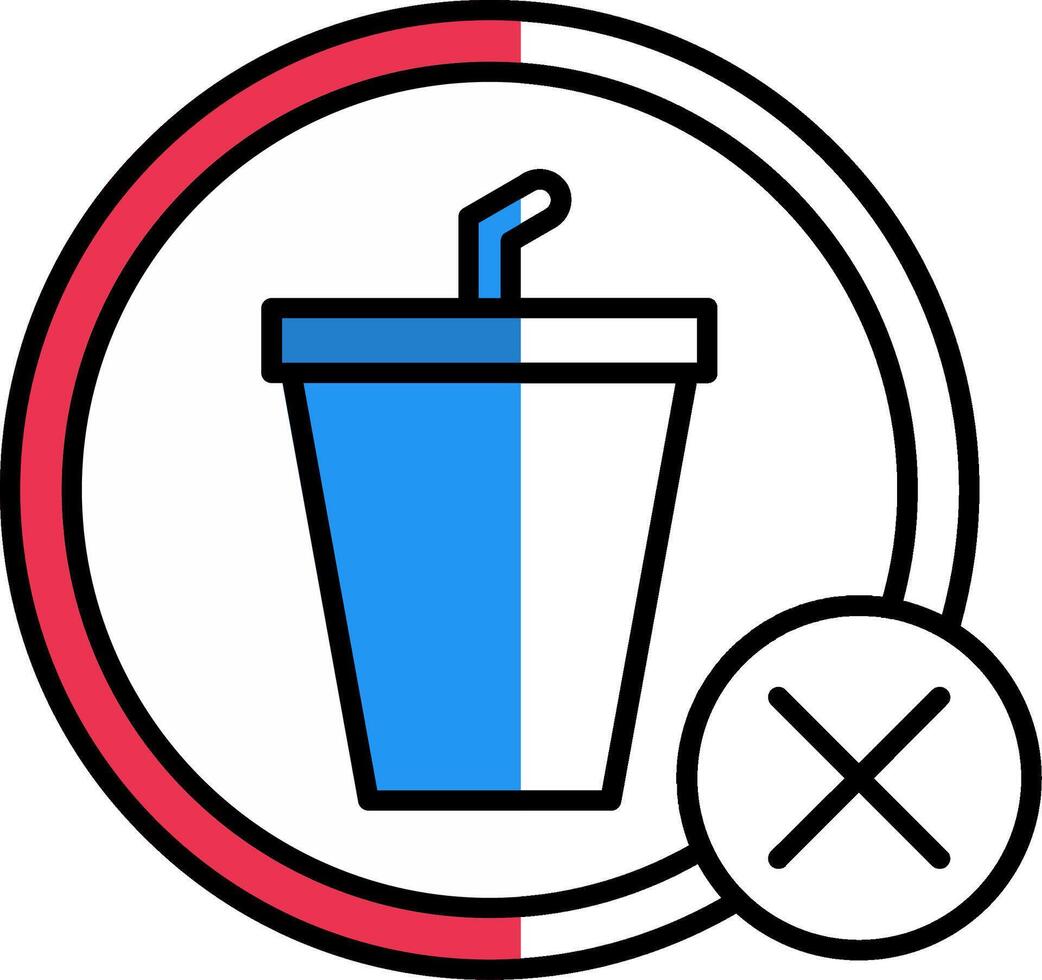 No Drinks Filled Half Cut Icon vector