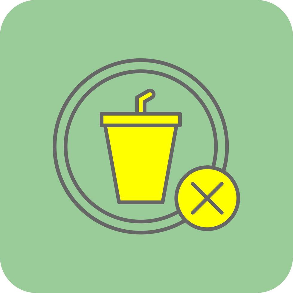 No Drinks Filled Yellow Icon vector