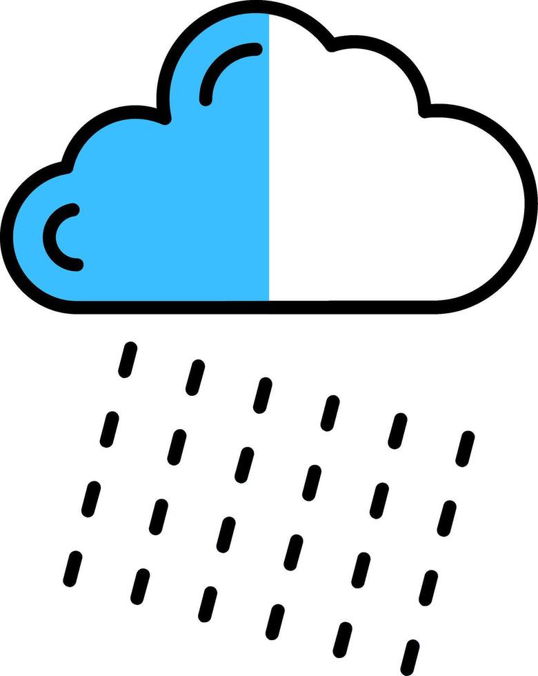 Rainy Filled Half Cut Icon vector