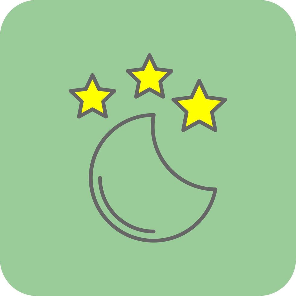 New Moon Filled Yellow Icon vector