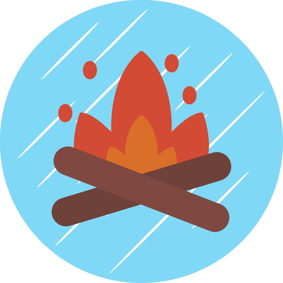 Bonfire Flat Blue Circle Icon vector