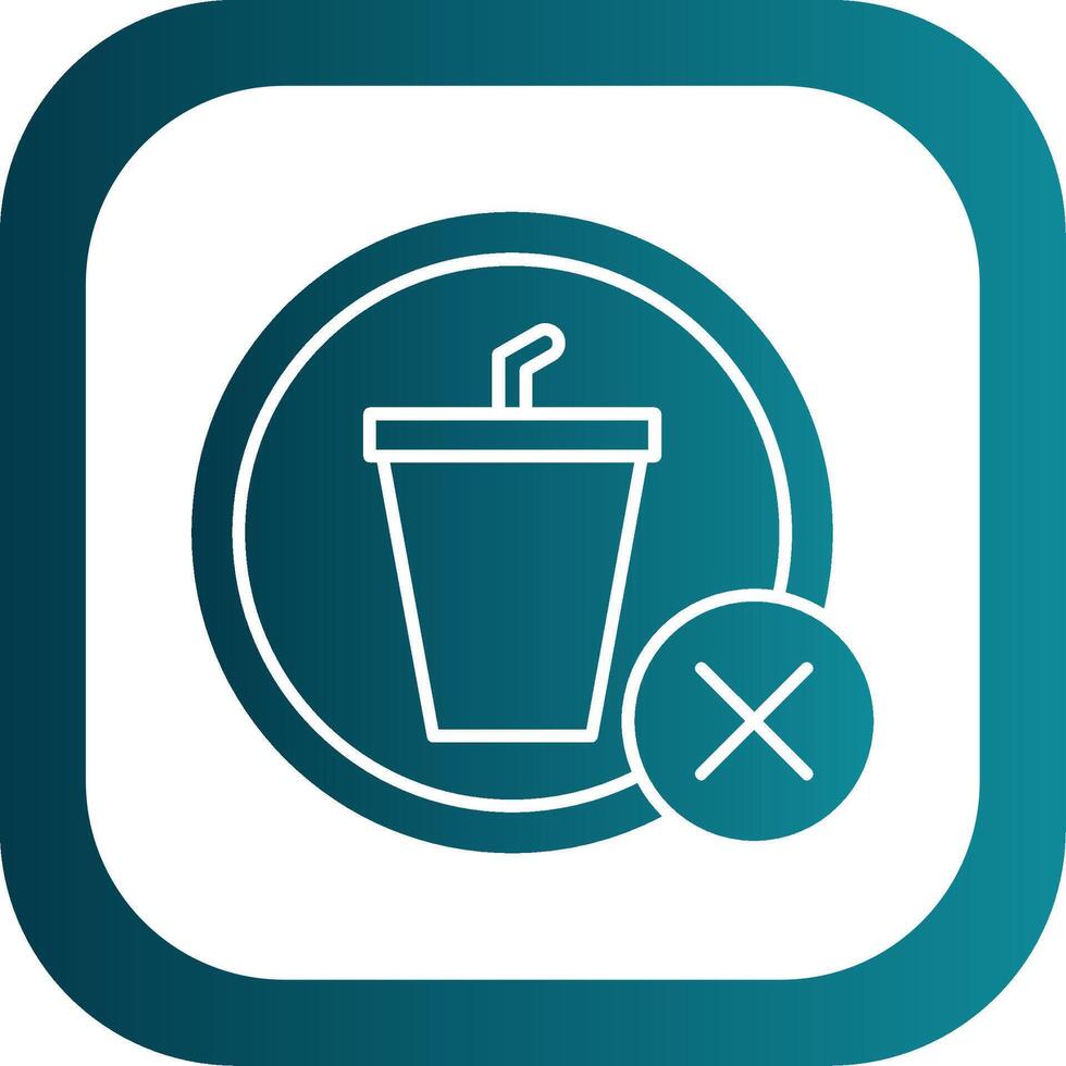 No Drinks Glyph Gradient Round Corner Icon vector