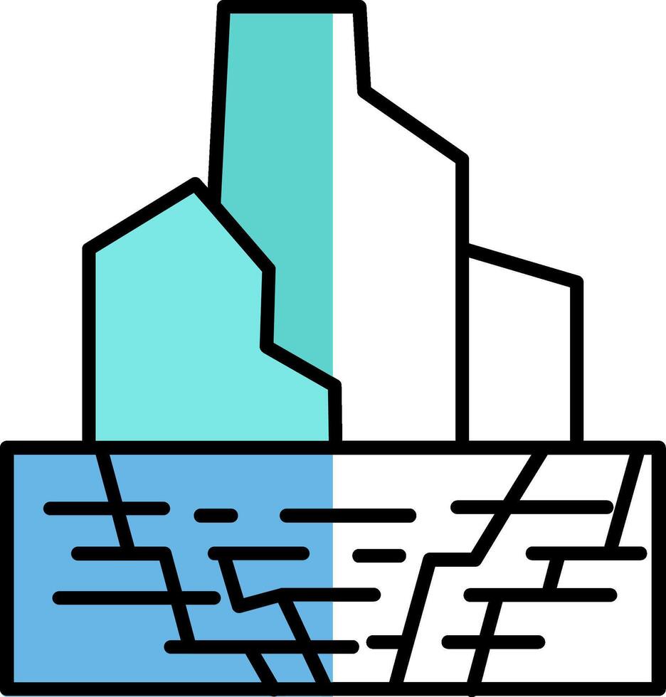 Iceberg Filled Half Cut Icon vector