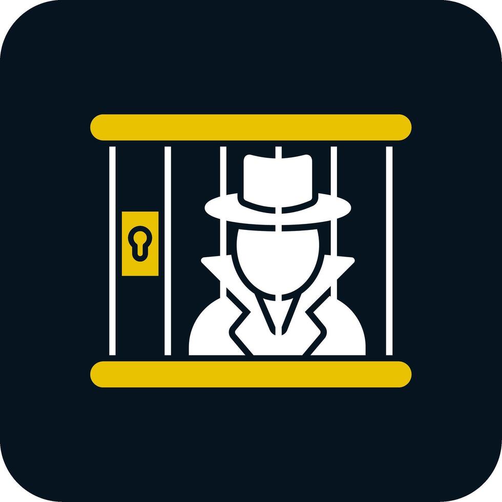 Criminal behind bars Glyph Two Color Icon vector