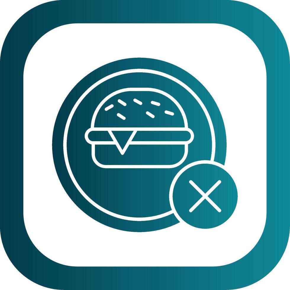 No Food Glyph Gradient Round Corner Icon vector