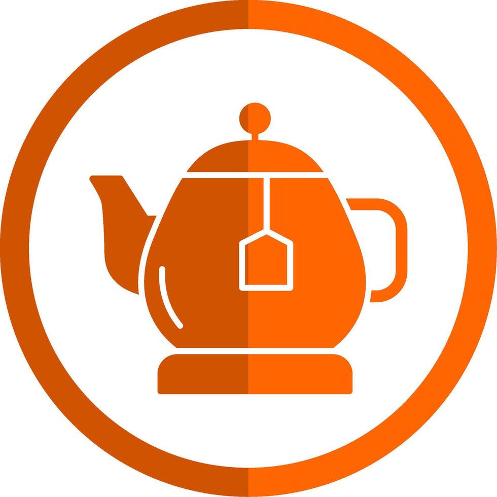 Teapot Glyph Orange Circle Icon vector