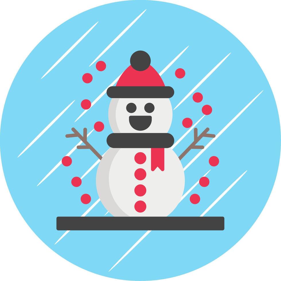 Snowman Flat Blue Circle Icon vector