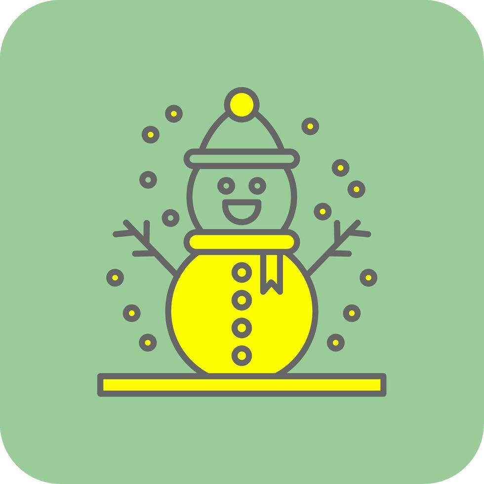 Snowman Filled Yellow Icon vector