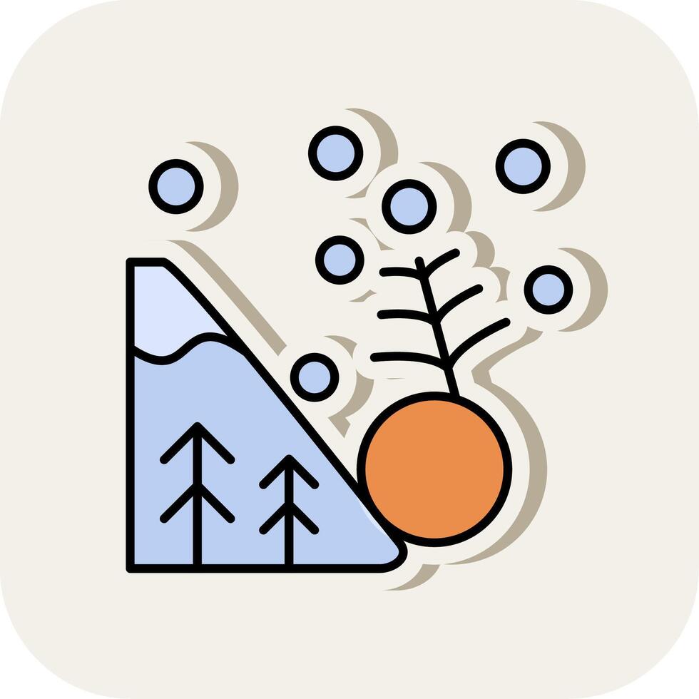 Avalanche Line Filled White Shadow Icon vector