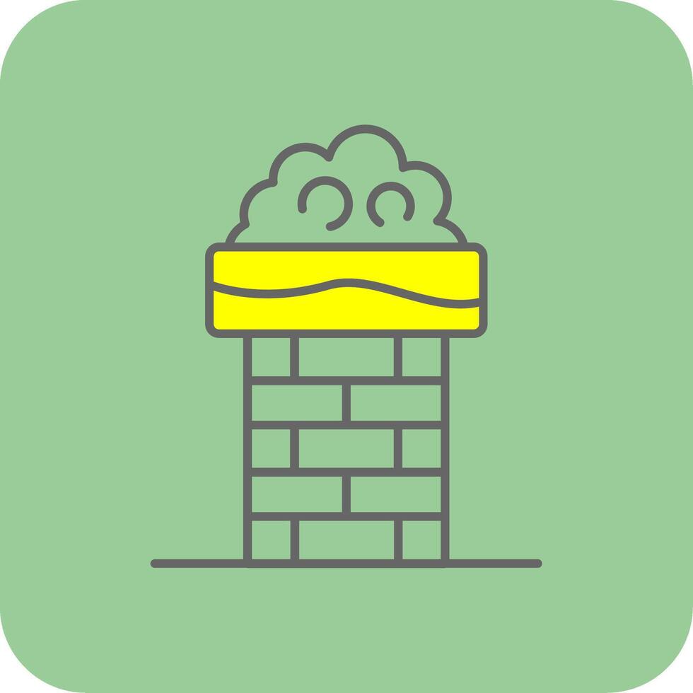 Chimney Top Filled Yellow Icon vector