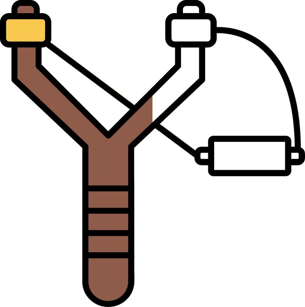 Slingshot Filled Half Cut Icon vector