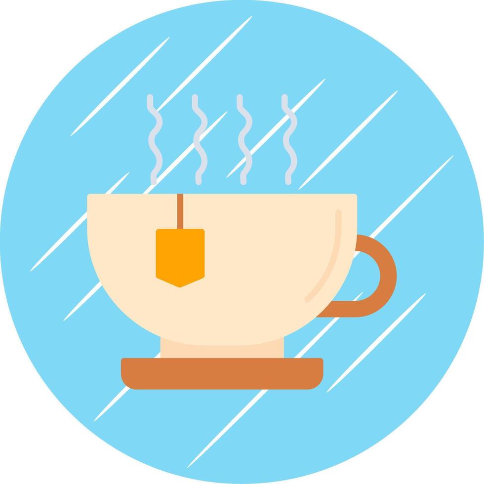 caliente té plano azul circulo icono vector