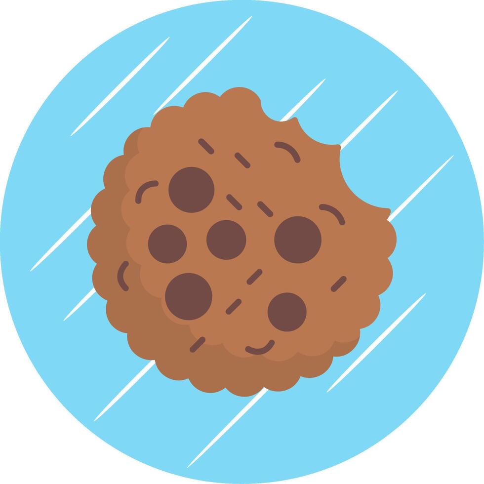 Cookie Flat Blue Circle Icon vector