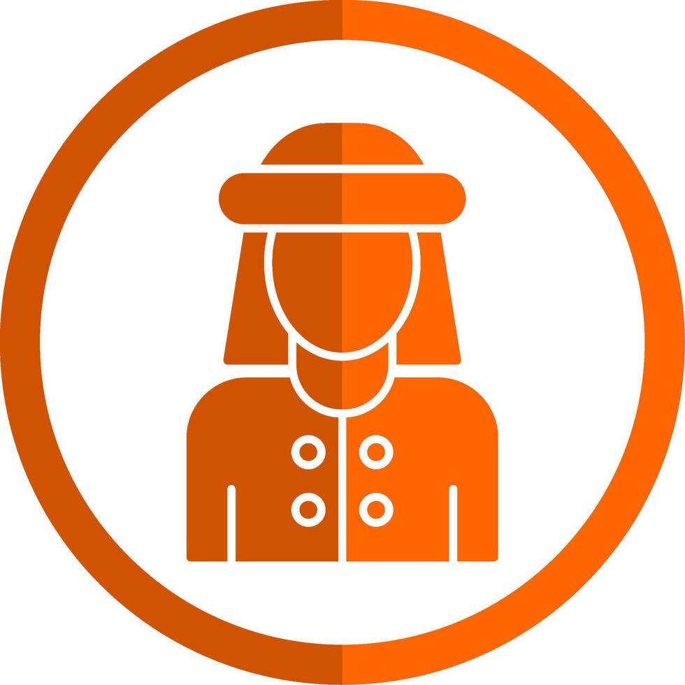 Islamic Man Glyph Orange Circle Icon vector