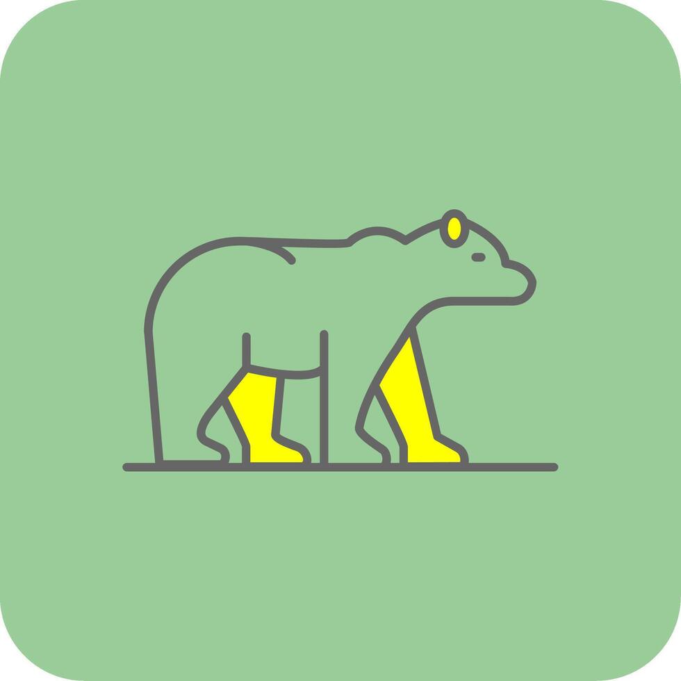 Polar Bear Filled Yellow Icon vector