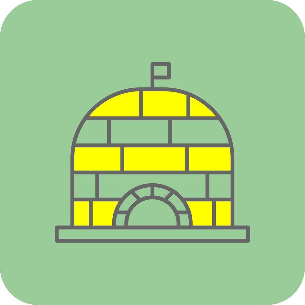 Igloo Filled Yellow Icon vector