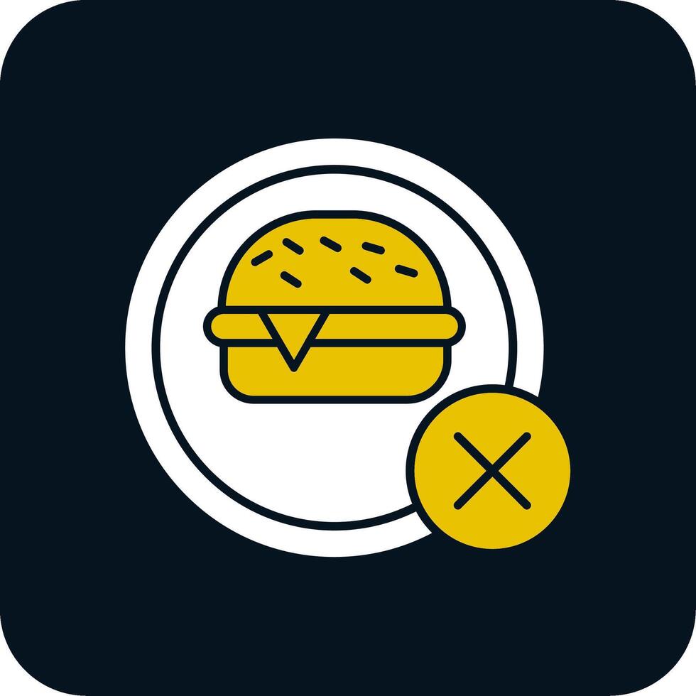 No Food Glyph Two Color Icon vector