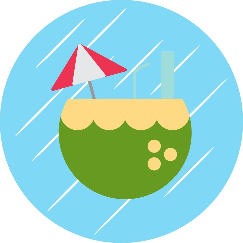 Coconut Flat Blue Circle Icon vector