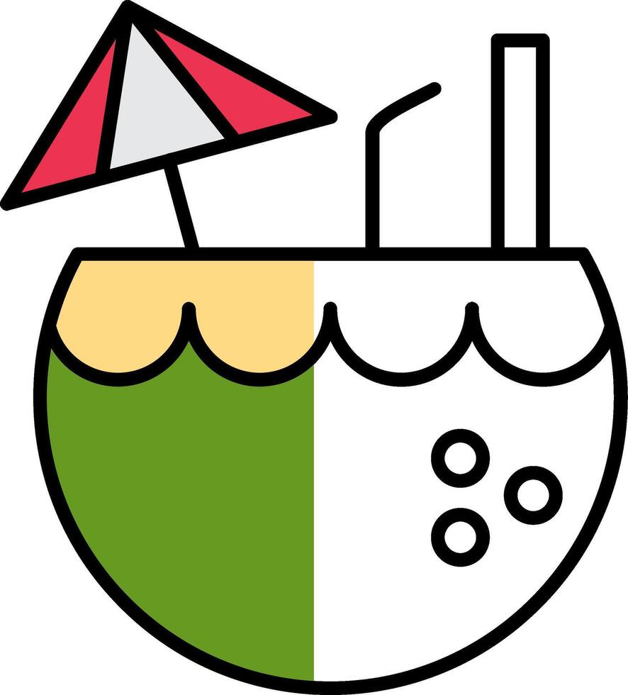 Coconut Filled Half Cut Icon vector