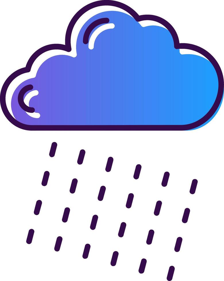 Rainy Gradient Filled Icon vector