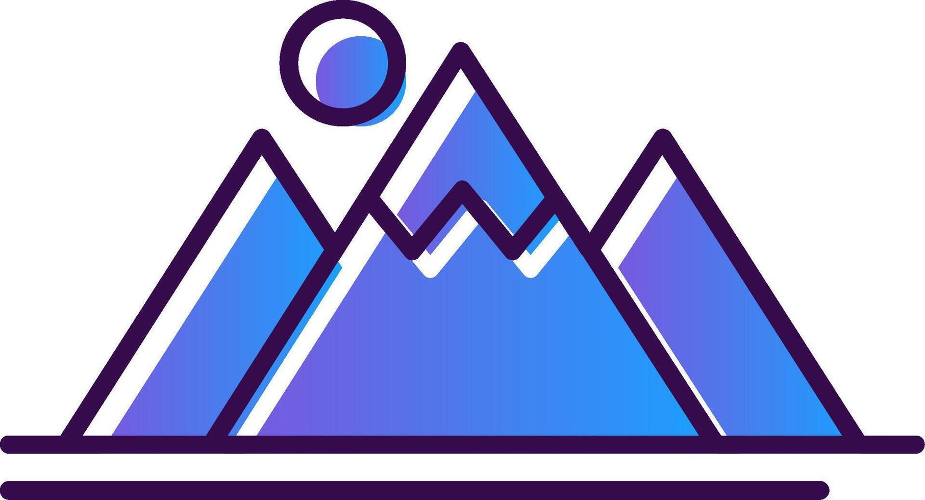 Mountain Gradient Filled Icon vector