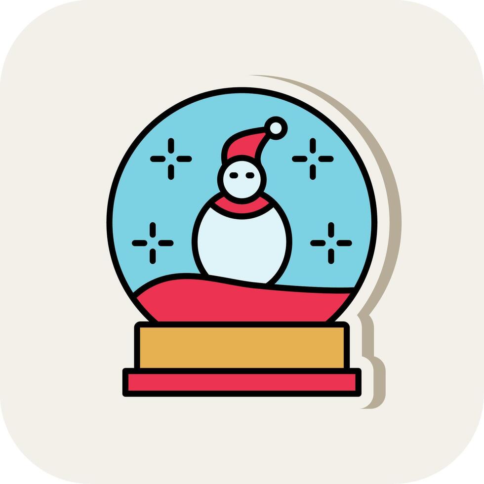 Snow Globe Line Filled White Shadow Icon vector