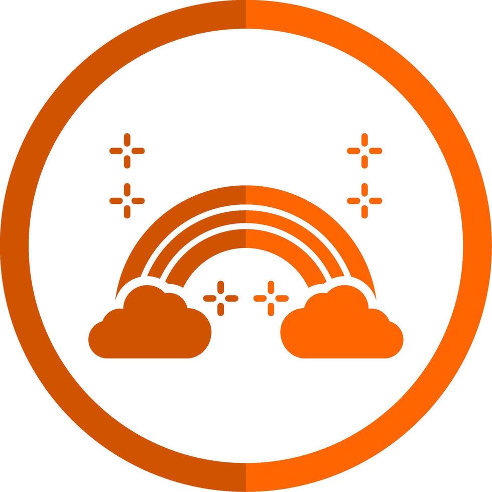 Rainbow Glyph Orange Circle Icon vector