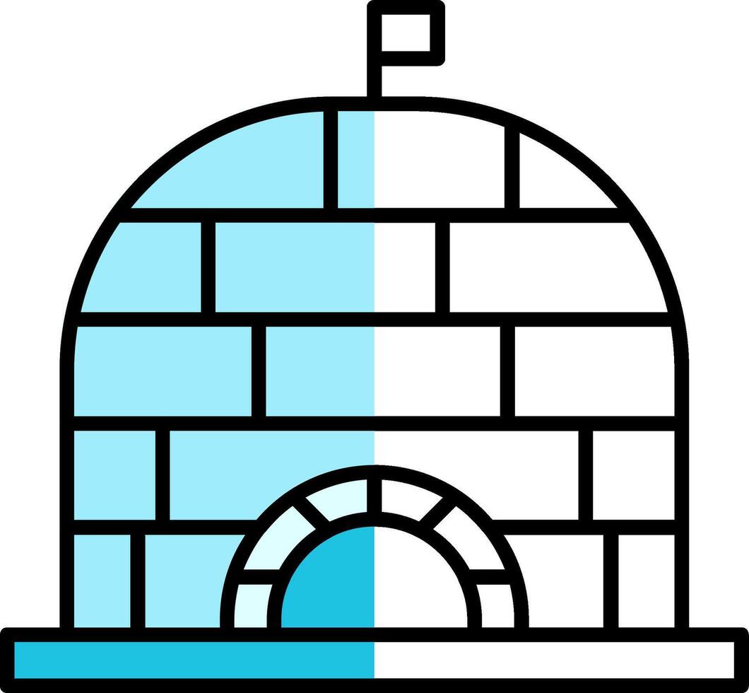 Igloo Filled Half Cut Icon vector