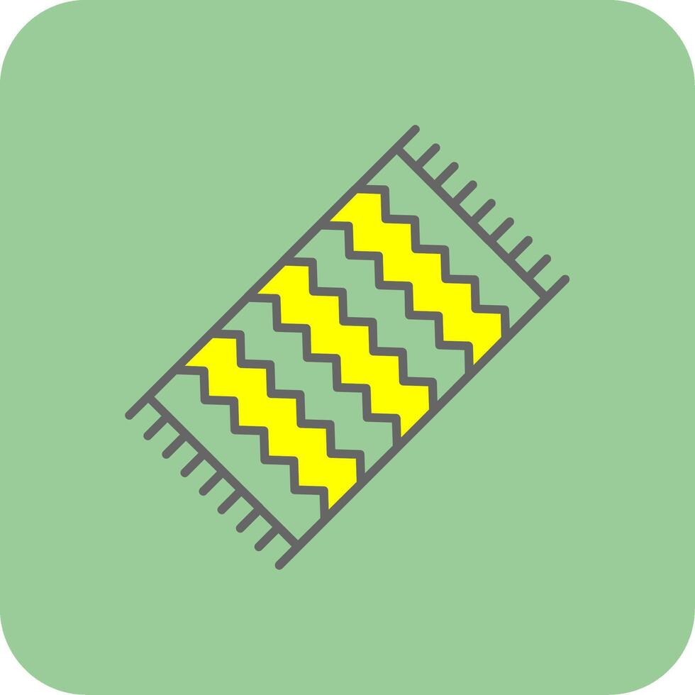 Beach Towel Filled Yellow Icon vector