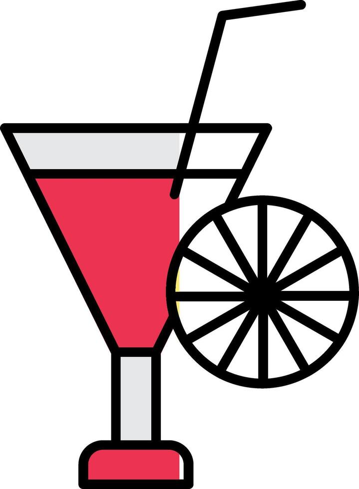 Cocktail Filled Half Cut Icon vector