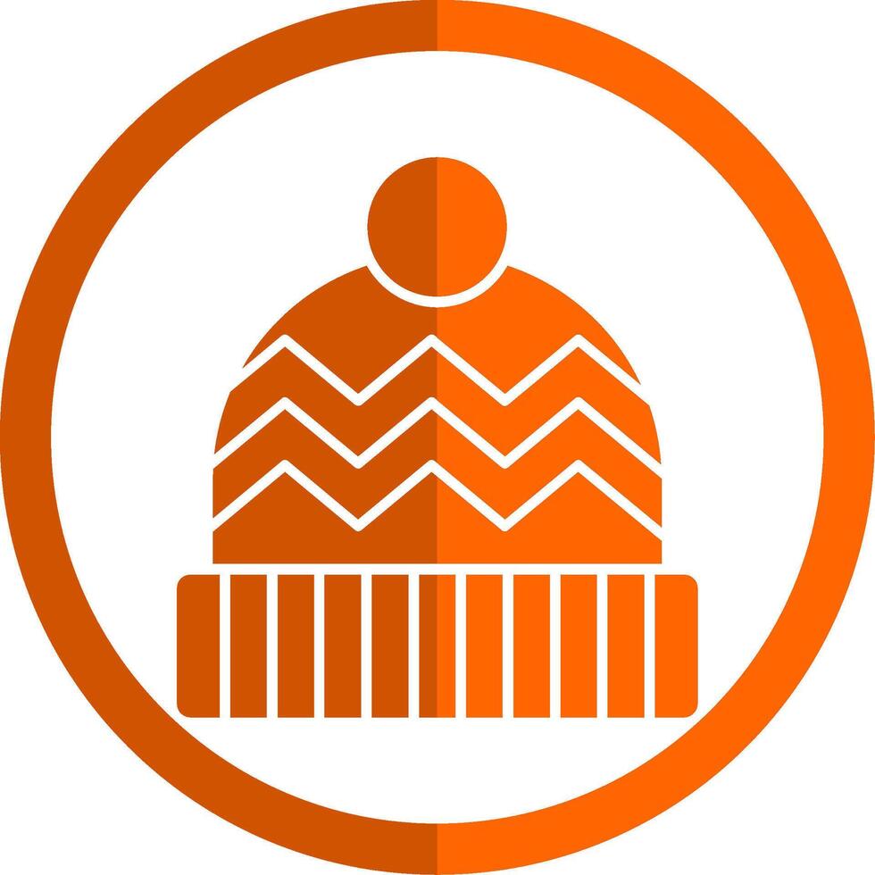 Knit Hat Glyph Orange Circle Icon vector