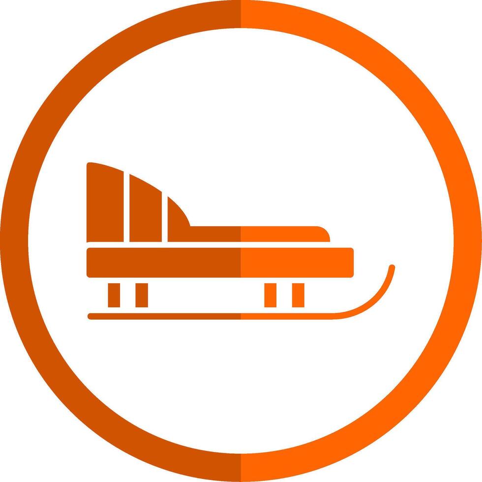 Sled Glyph Orange Circle Icon vector