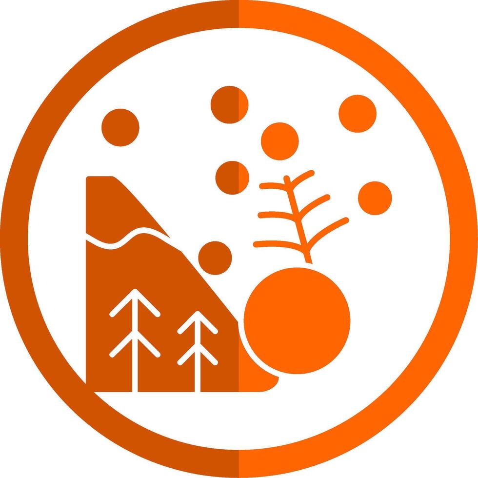 Avalanche Glyph Orange Circle Icon vector