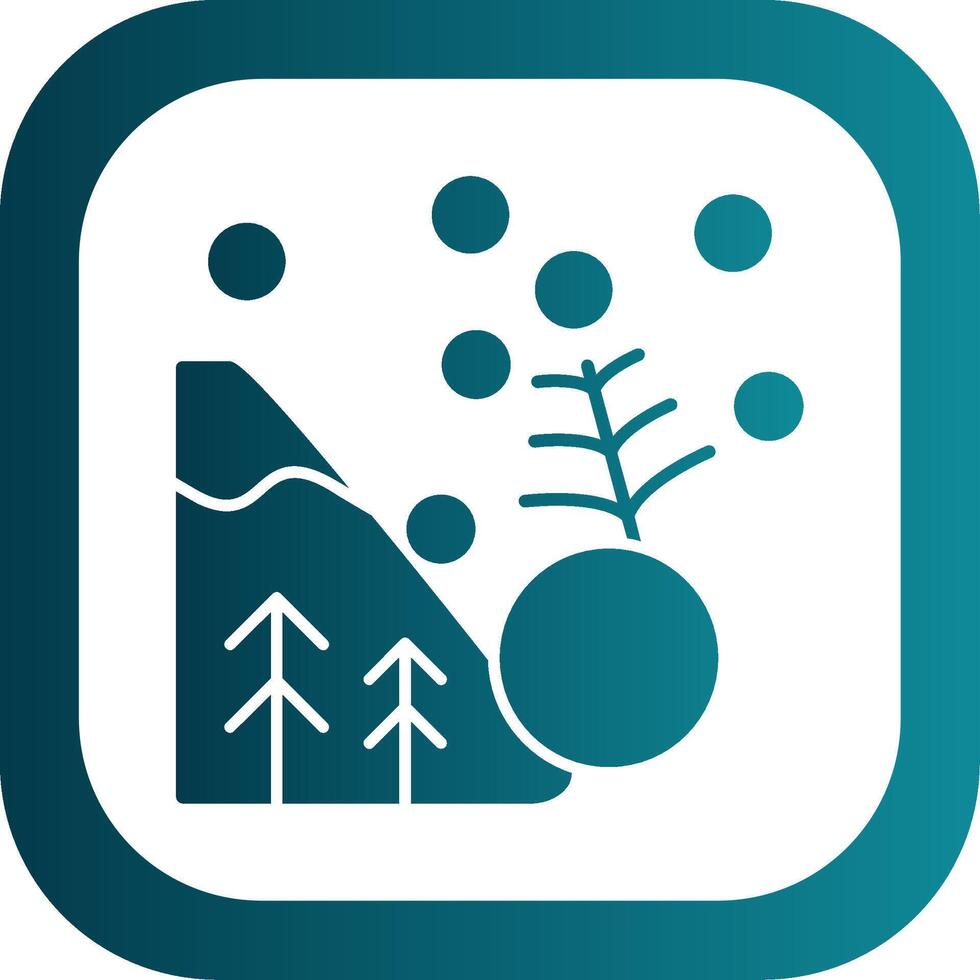 Avalanche Glyph Gradient Round Corner Icon vector
