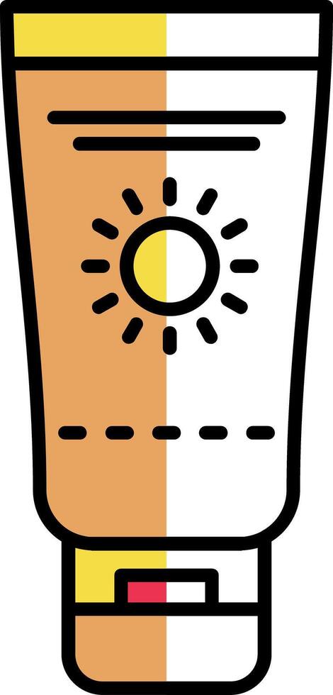 Sunscreen Filled Half Cut Icon vector