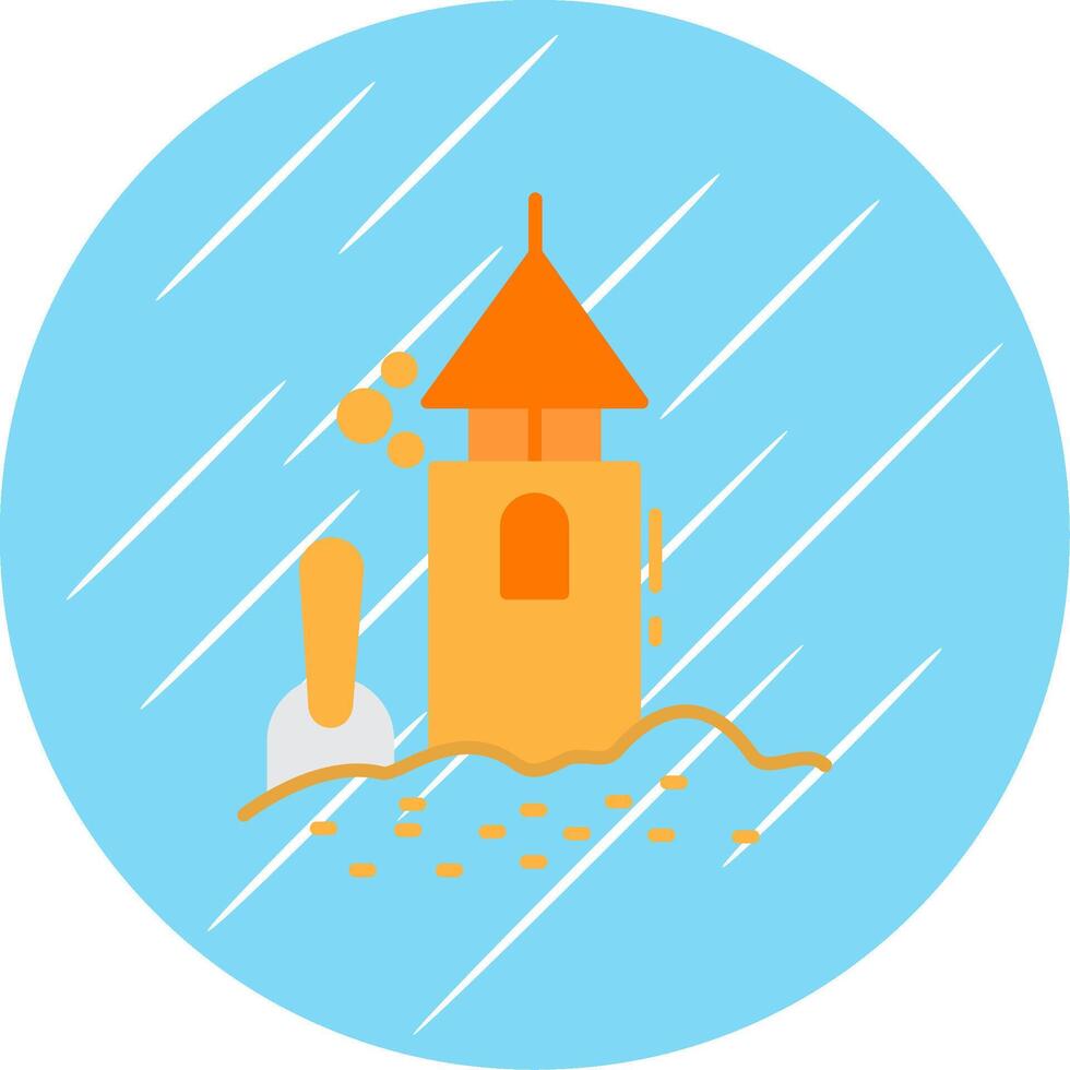 Sand Castle Flat Blue Circle Icon vector