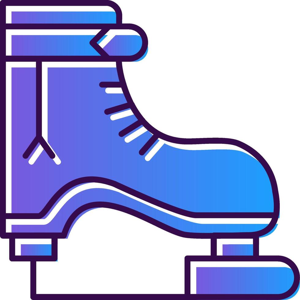 Ice Skate Gradient Filled Icon vector