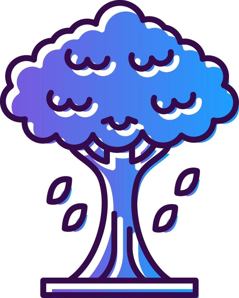 árbol degradado lleno icono vector