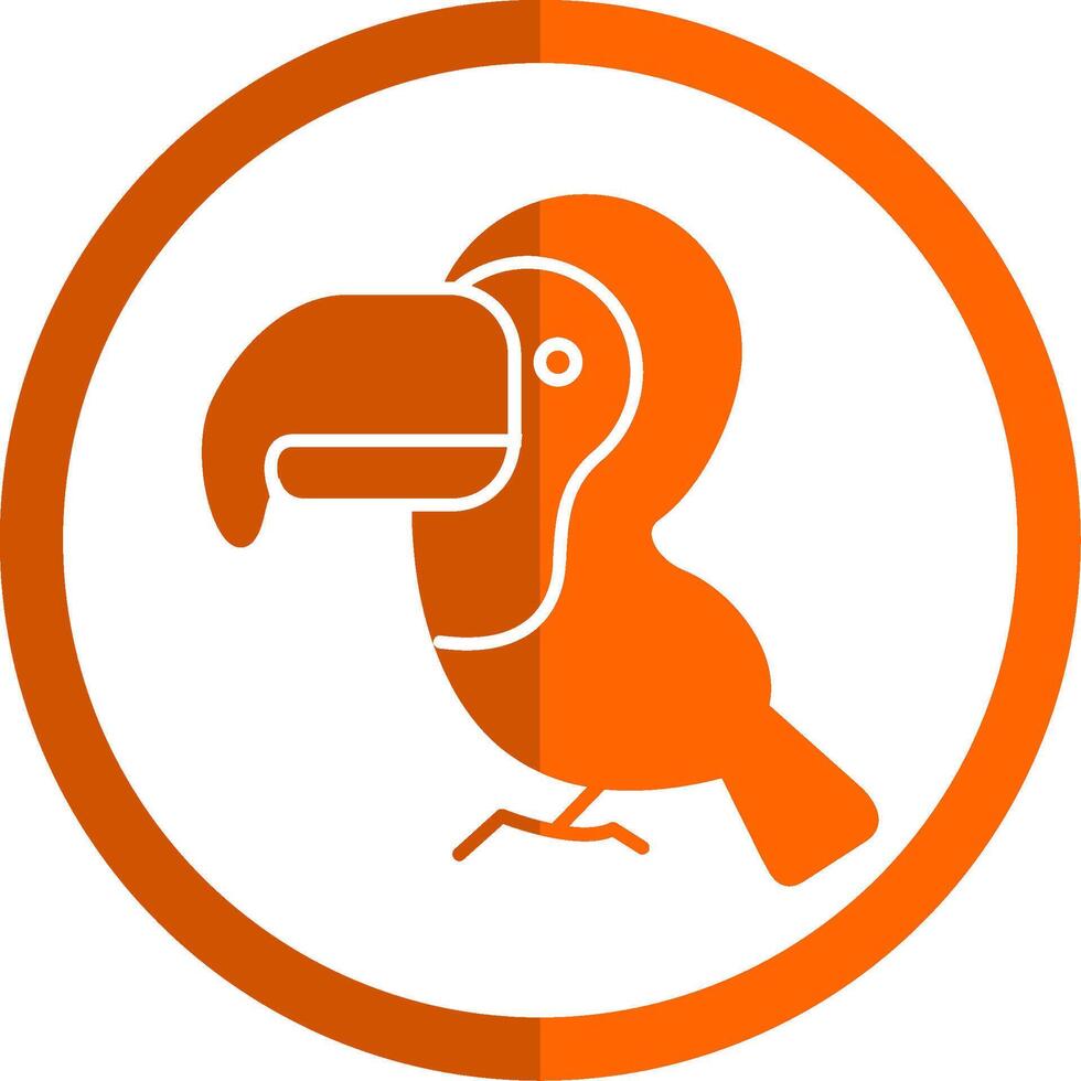 Toucan Glyph Orange Circle Icon vector