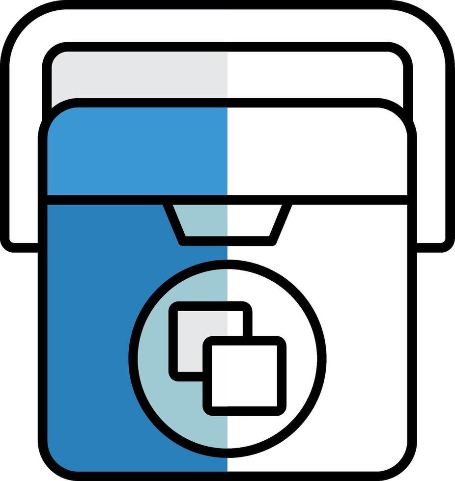 Ice Box Filled Half Cut Icon vector