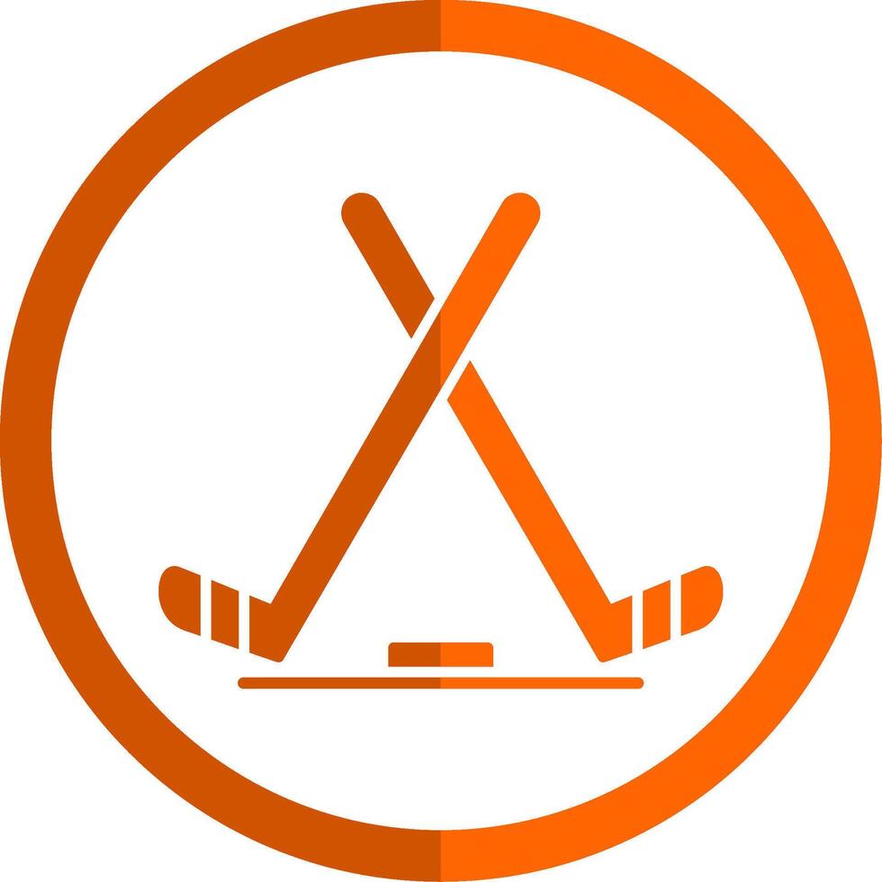 Ice Hockey Glyph Orange Circle Icon vector