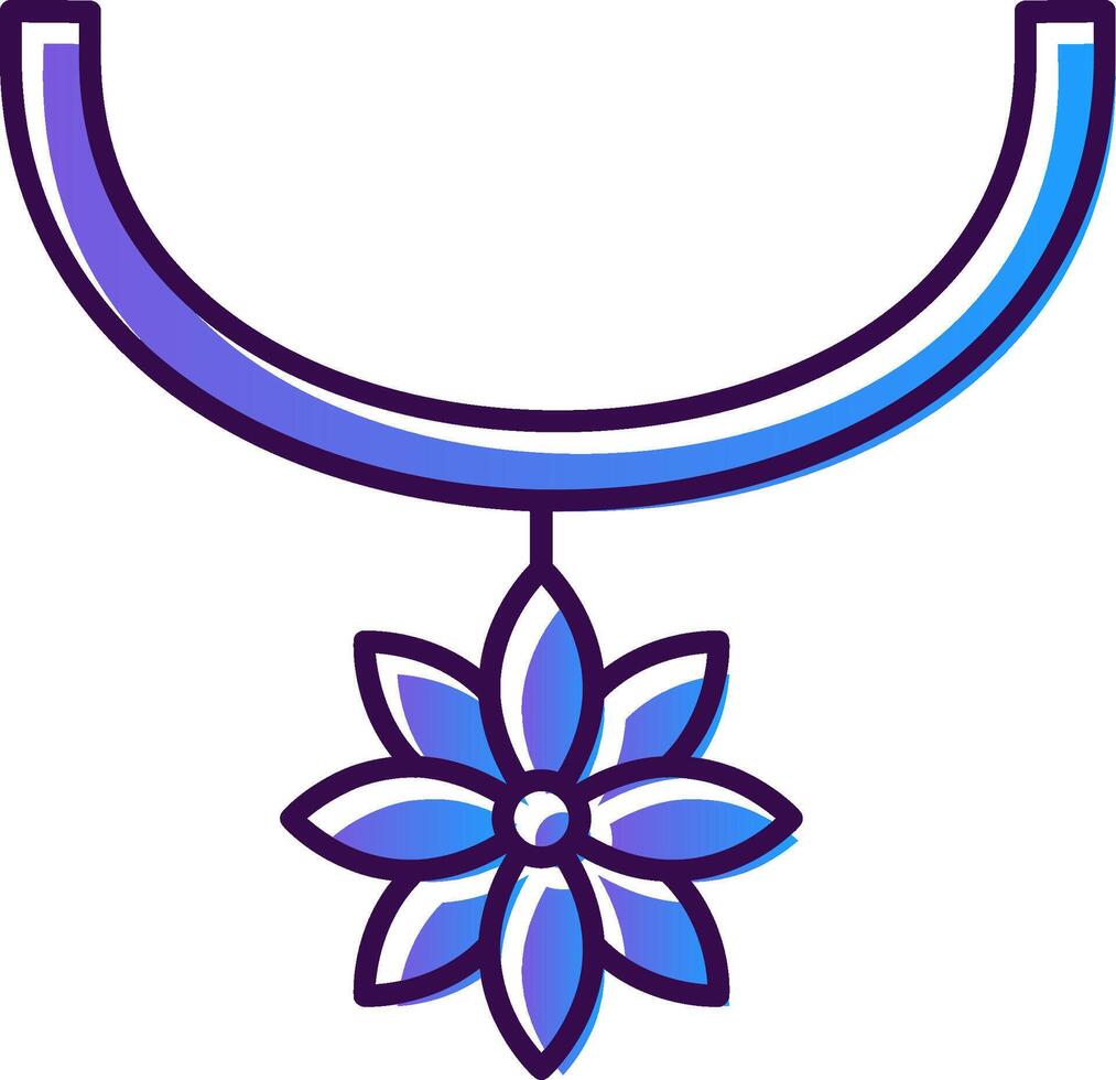 Flower Necklace Gradient Filled Icon vector