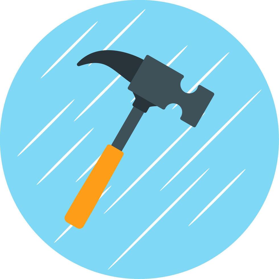 Hammer Flat Blue Circle Icon vector