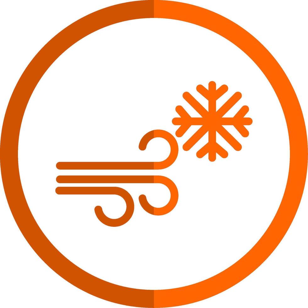 Blizzard Glyph Orange Circle Icon vector