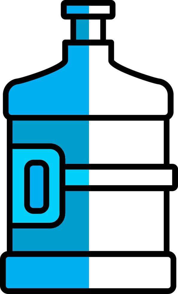 Water Flask Filled Half Cut Icon vector